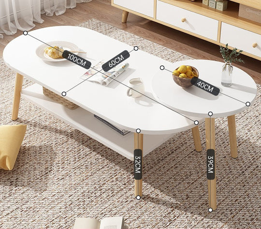 Compact Double-Layer Coffee Table for Small Spaces - Household Essential