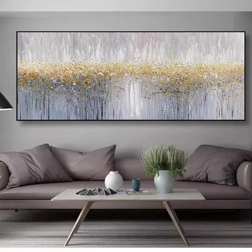 Stunning Abstract Foil Art: Modern Oil Painting on Canvas, Hand-painted Masterpiece