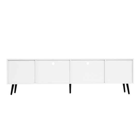 Sleek Modern White TV Stand with 16 Color LED Lights & Remote Control