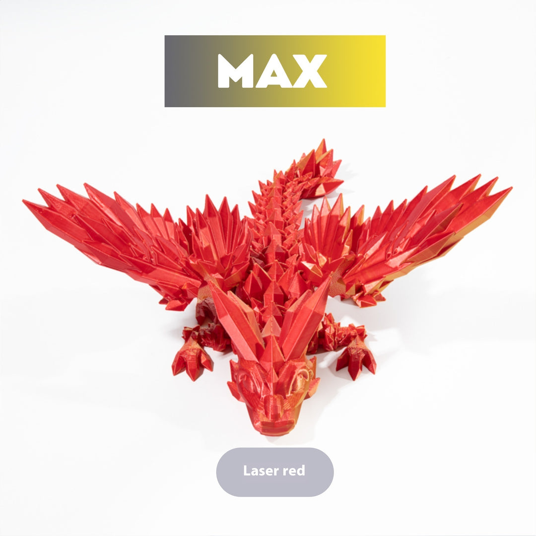 Mythic Marvel: 3D Printed Crystal Dragon Figurine with Gemstone Details