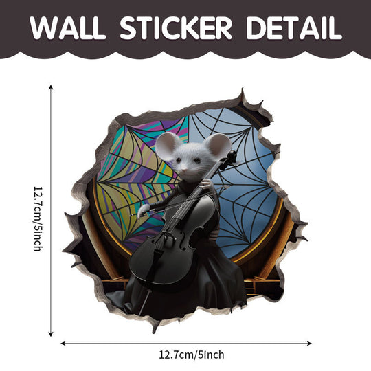 WhimsyDecals - 3D Cartoon Mouse Hole Wall Stickers for Home Decor