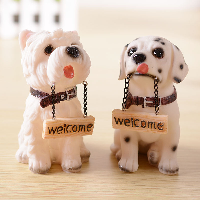 Lifelike Dog Statue - Realistic Simulation Resin Ornament for Home Decor