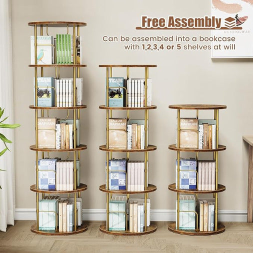 Spinning Book Oasis - Floor Standing Multi-Layer Bookshelf