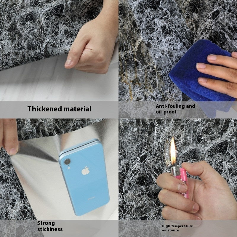 Marble Kitchen Cabinet Decals - Waterproof & Oil-Resistant Self-Adhesive Wall Stickers
