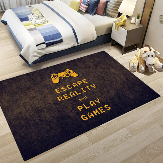 Pixel Play Floor Mat - Fun Cartoon Video Game Room Decor for Living Room & Bedroom