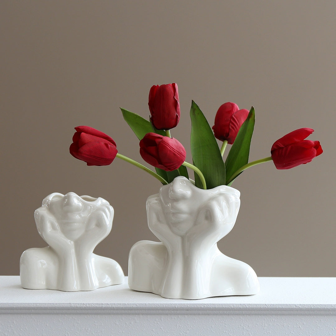 Artistic Form Vase - Resin Human Body Shape Decorative Centerpiece