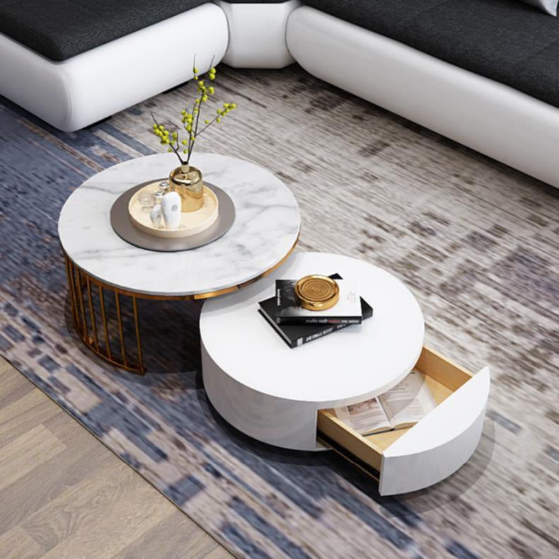 Luxe Marble Round Coffee Table - An Exquisite Addition To Your Living Room