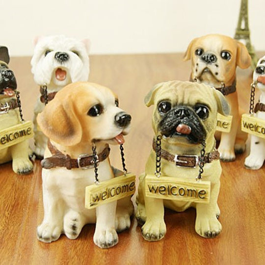 Lifelike Dog Statue - Realistic Simulation Resin Ornament for Home Decor