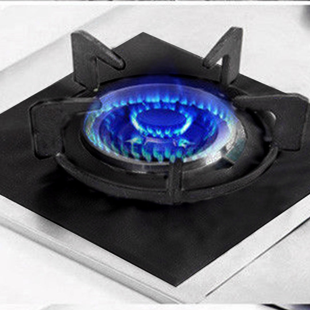 4-Pack Reusable Non-Stick Stovetop Burner Liners - Heat-Resistant Protector for Gas Stoves