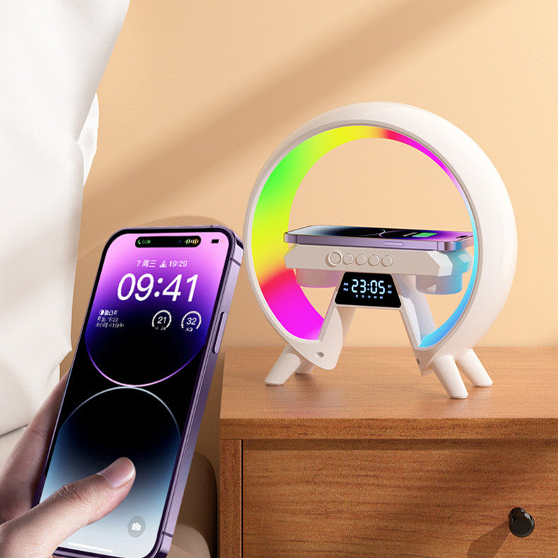 Wake Up to Style: Colorful Bedside Clock Light with Wireless Charging