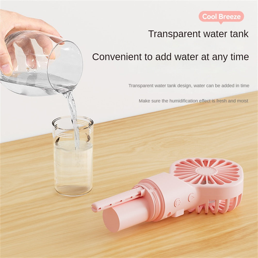 Refresh & Hydrate: Portable USB Mini Mist Fan with Humidification & Cooling
