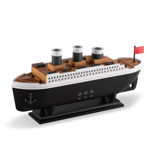 Whimsical Retro Ship Aroma Diffuser - Ultrasonic Humidifier with Smoke Ring Effect