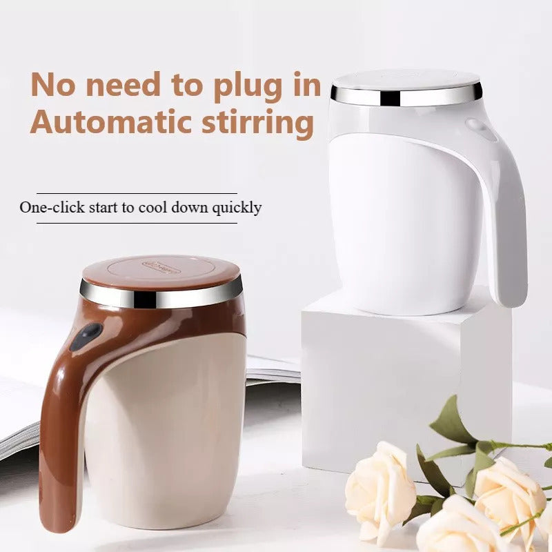 AutoMix Pro - Rechargeable Electric Stirring Mug for Coffee, Tea & More - Hands-Free Rotating Cup with Magnetic Mixing