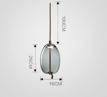 Lumina - Single Head Glass Chandelier for Dining Room, Living Room, Bar, and Bedroom