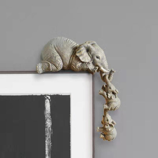 Majestic Elephant Trio: 3-Piece Home Decoration Set for a Regal Touch