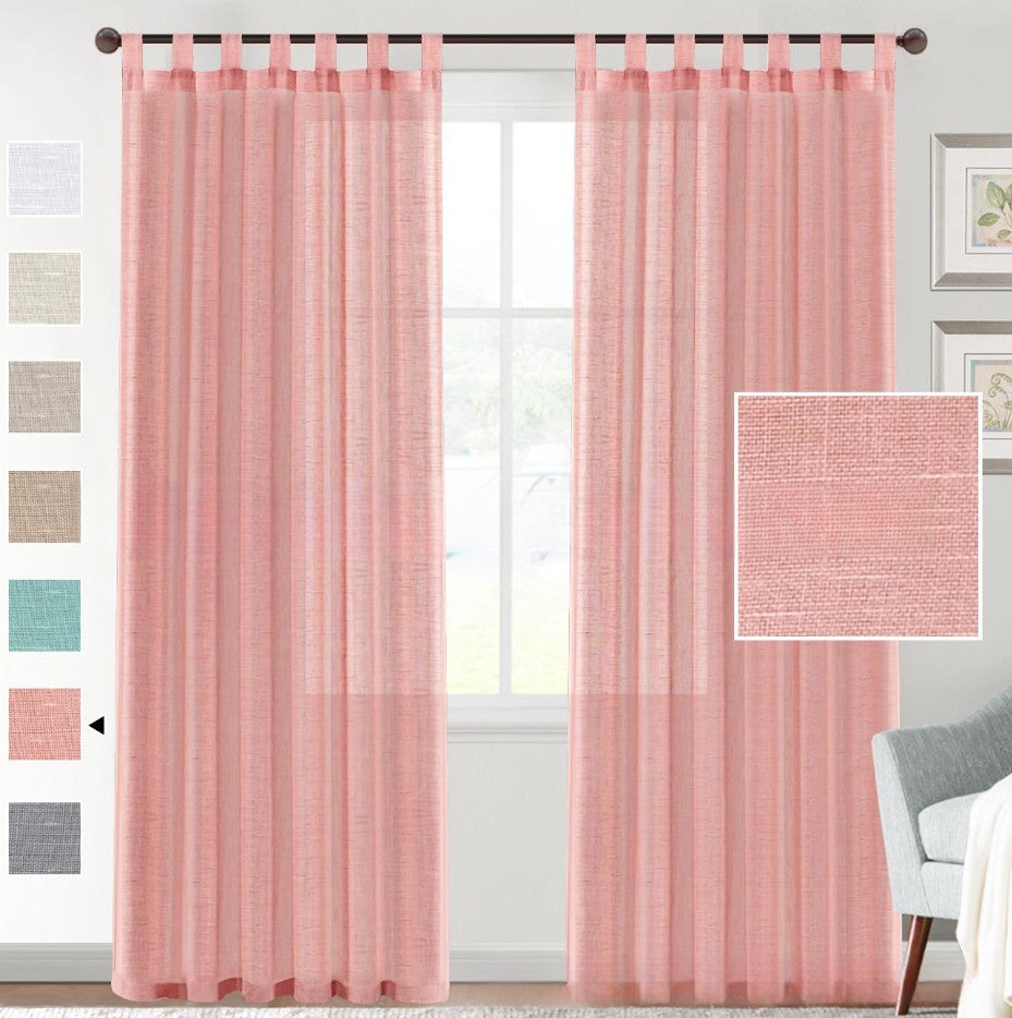NatureWeave - Linen Yarn Curtain with Transparent Window Screen