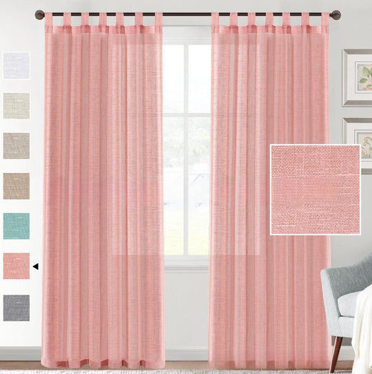 NatureWeave - Linen Yarn Curtain with Transparent Window Screen