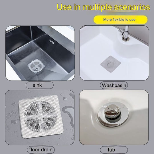 Easy & Convenient: Disposable Self-Adhesive Floor Drain Sheet for Hair & Insect Protection