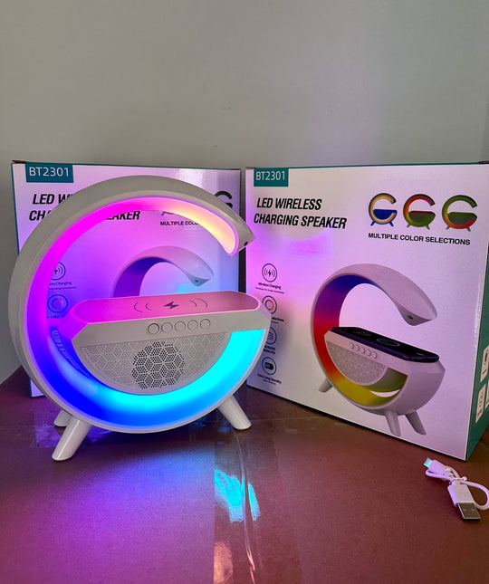 Wake Up to Style: Colorful Bedside Clock Light with Wireless Charging