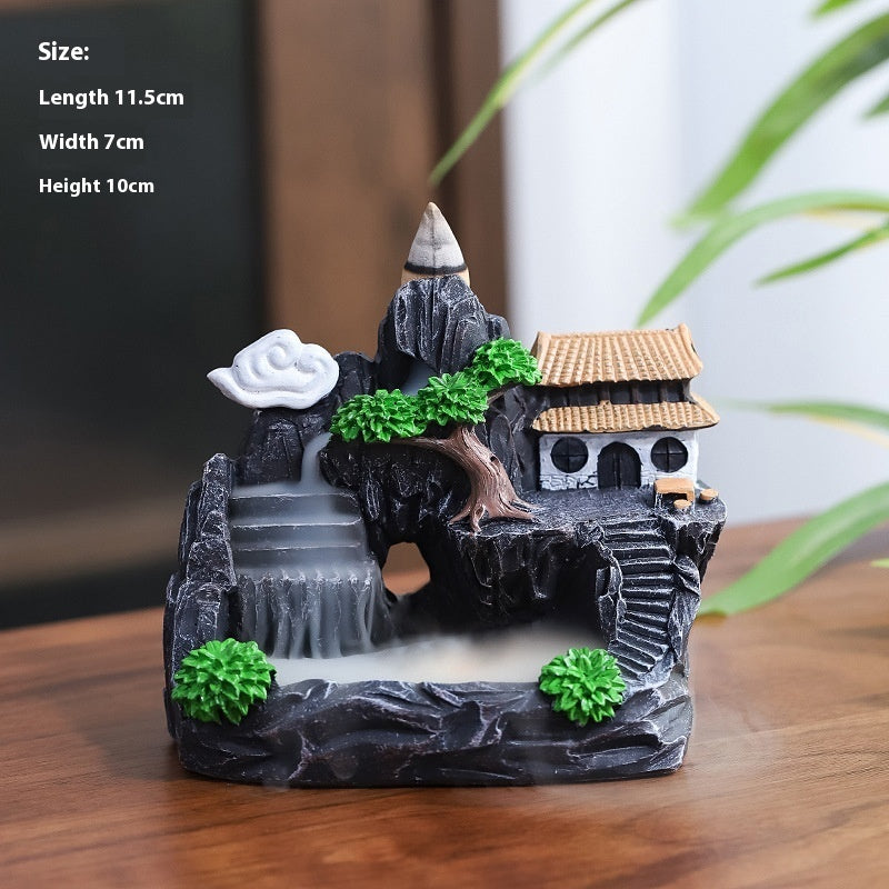 Zen Backflow Incense Burner - Creative Resin Ceramic Home Decoration for Meditation