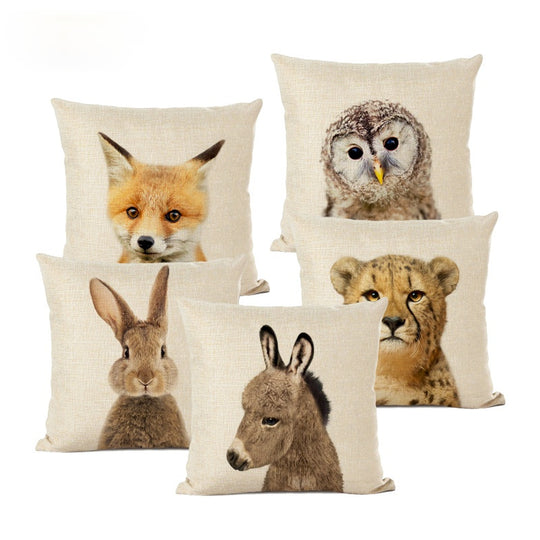 Adorable Animal Print Pillow Covers - Cute Decorative Throw Pillows