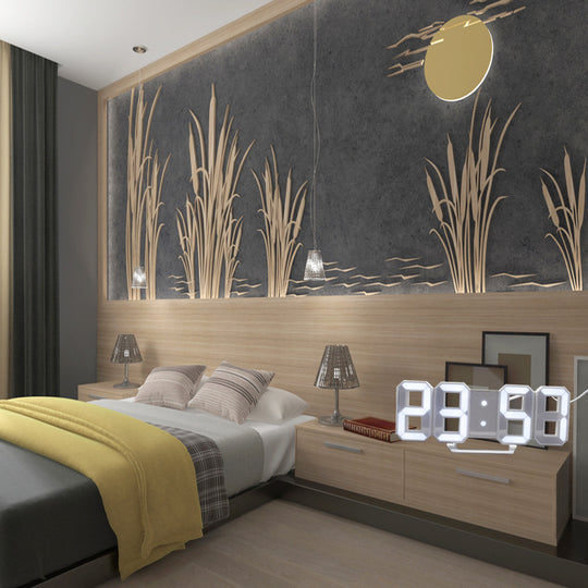 Wake Up in Style: LED 3D Stereo Creative Alarm Clock with Large Digital Display