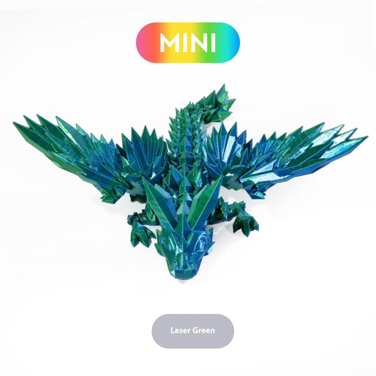 Mythic Marvel: 3D Printed Crystal Dragon Figurine with Gemstone Details