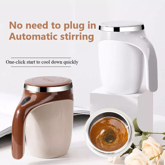 AutoMix Pro - Rechargeable Electric Stirring Mug for Coffee, Tea & More - Hands-Free Rotating Cup with Magnetic Mixing