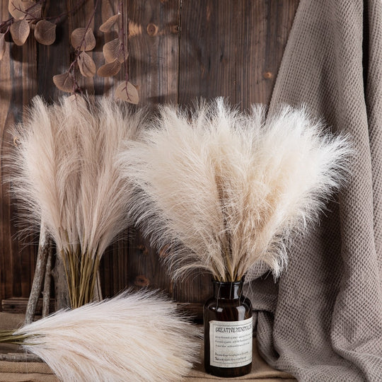 Elegant Pampas Grass Artificial Flowers - Natural Reed Bouquet for Home Decor