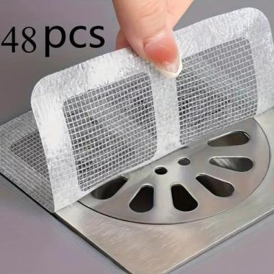 Easy & Convenient: Disposable Self-Adhesive Floor Drain Sheet for Hair & Insect Protection