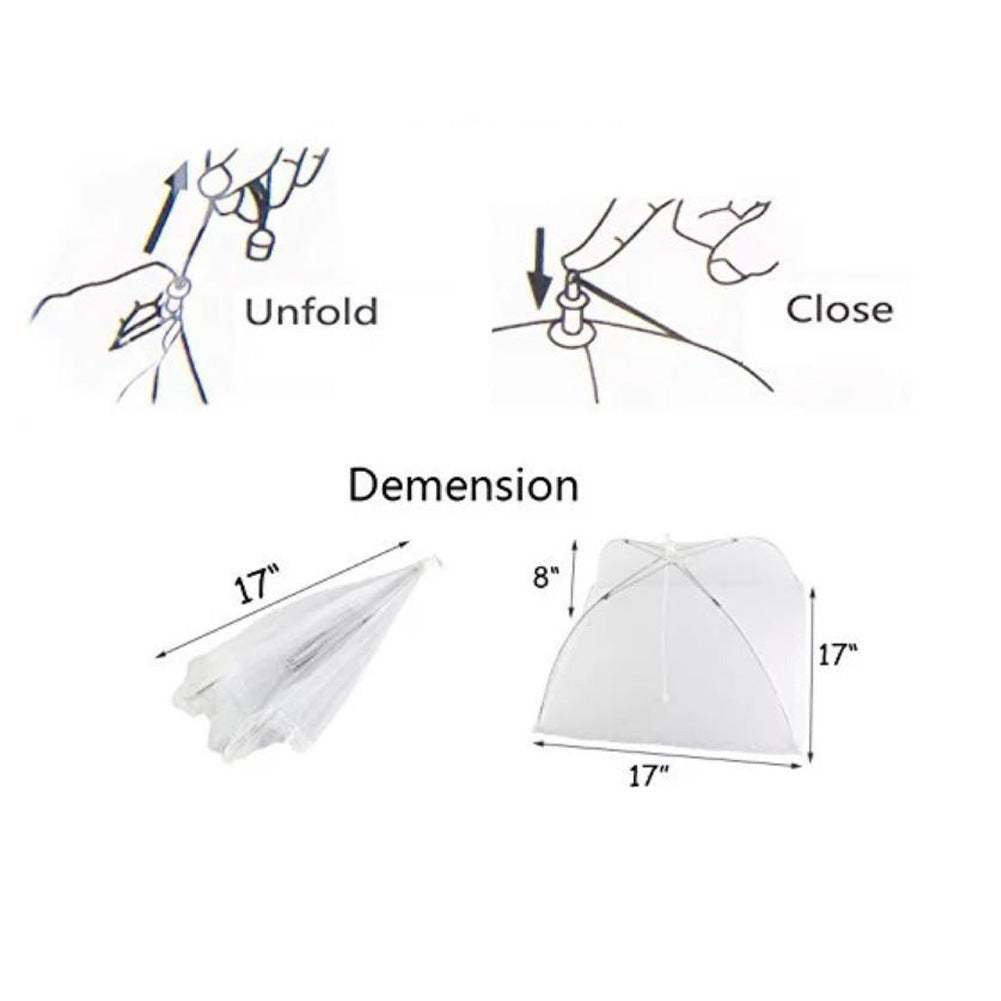 Large Rectangular Dish Drying Cover - White Mesh Food Cover with Removable & Washable Design