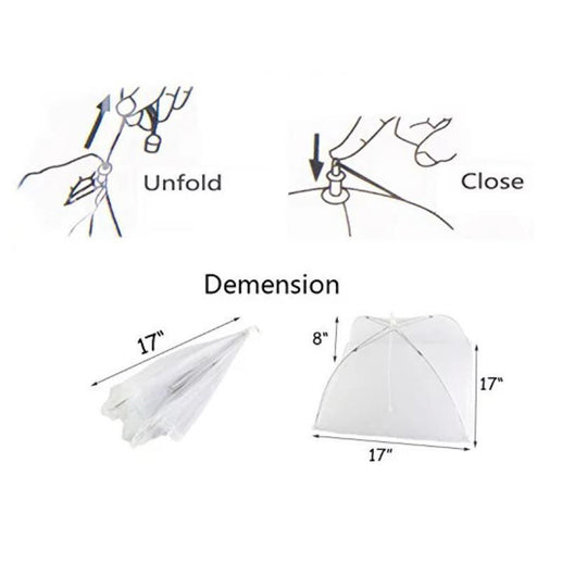 Large Rectangular Dish Drying Cover - White Mesh Food Cover with Removable & Washable Design