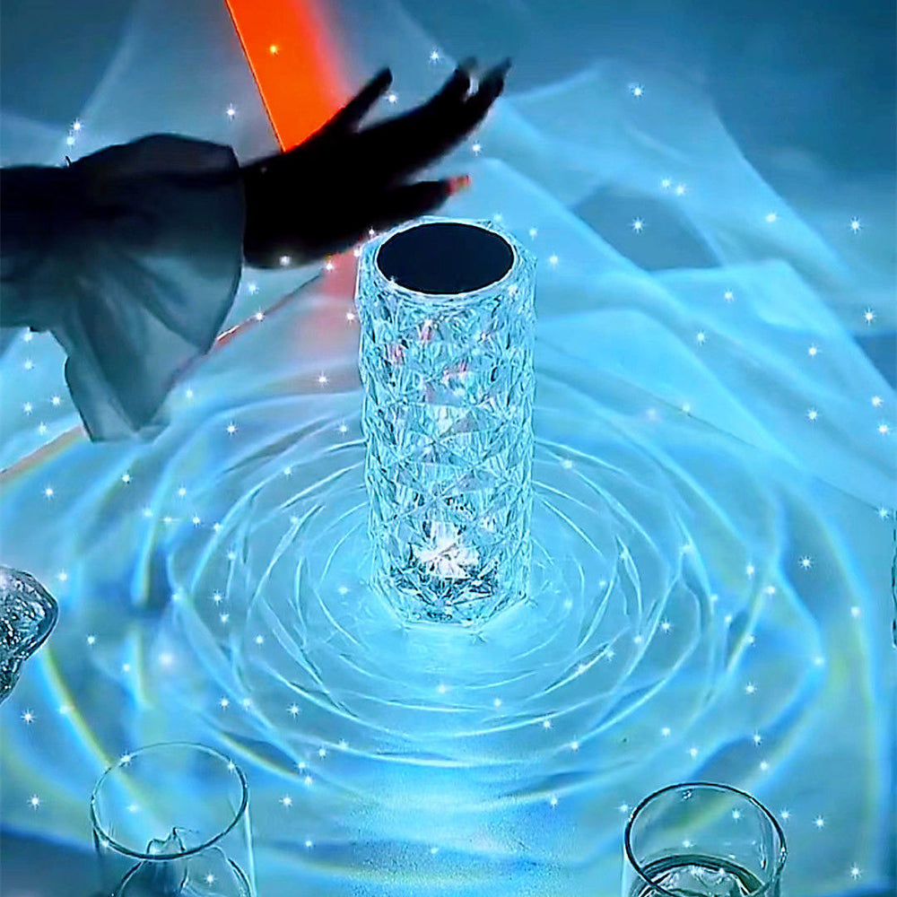 Crystal Bloom LED Table Lamp - 16 Colors Touch-Controlled Rose Light