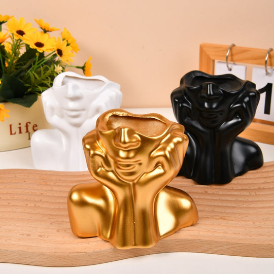 Artistic Form Vase - Resin Human Body Shape Decorative Centerpiece