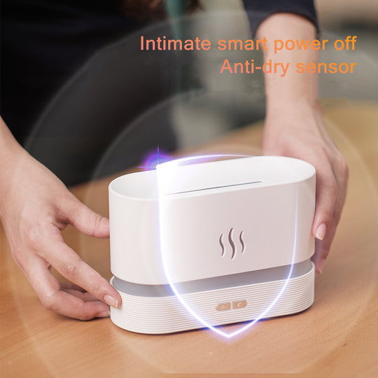 FlameSim 180ML Essential Oil Diffuser - USB Ultrasonic Aroma Humidifier for Home & Office