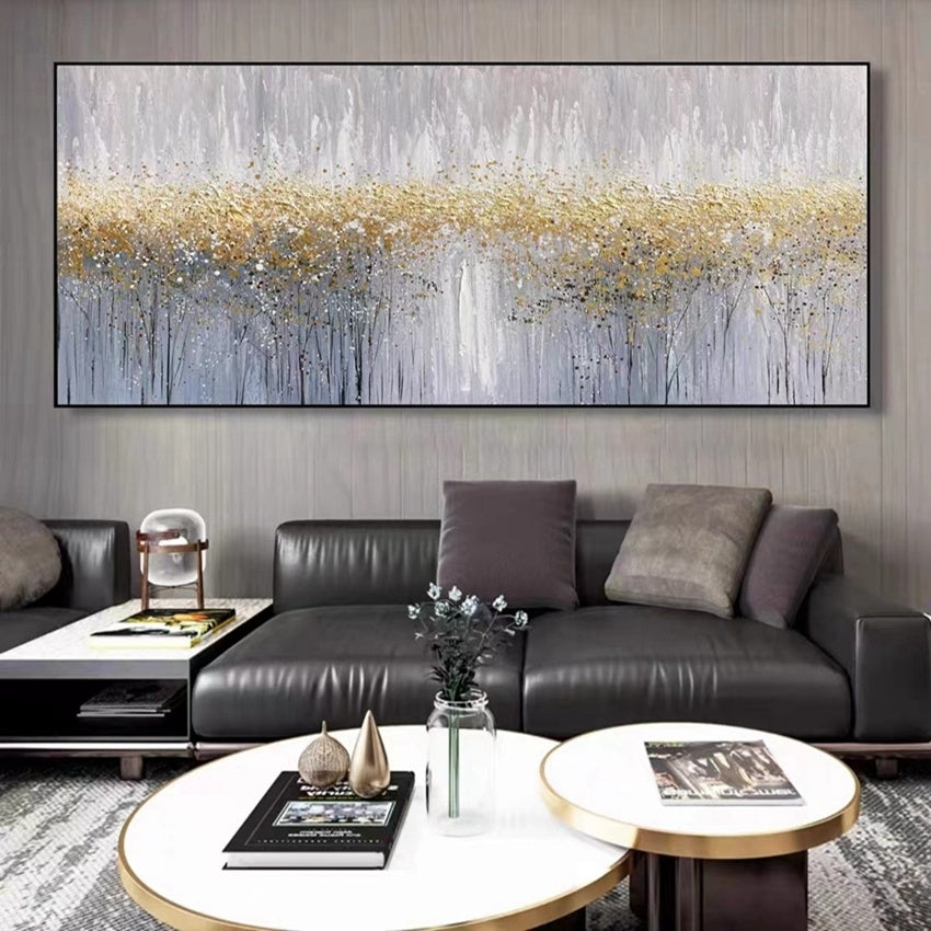 Stunning Abstract Foil Art: Modern Oil Painting on Canvas, Hand-painted Masterpiece