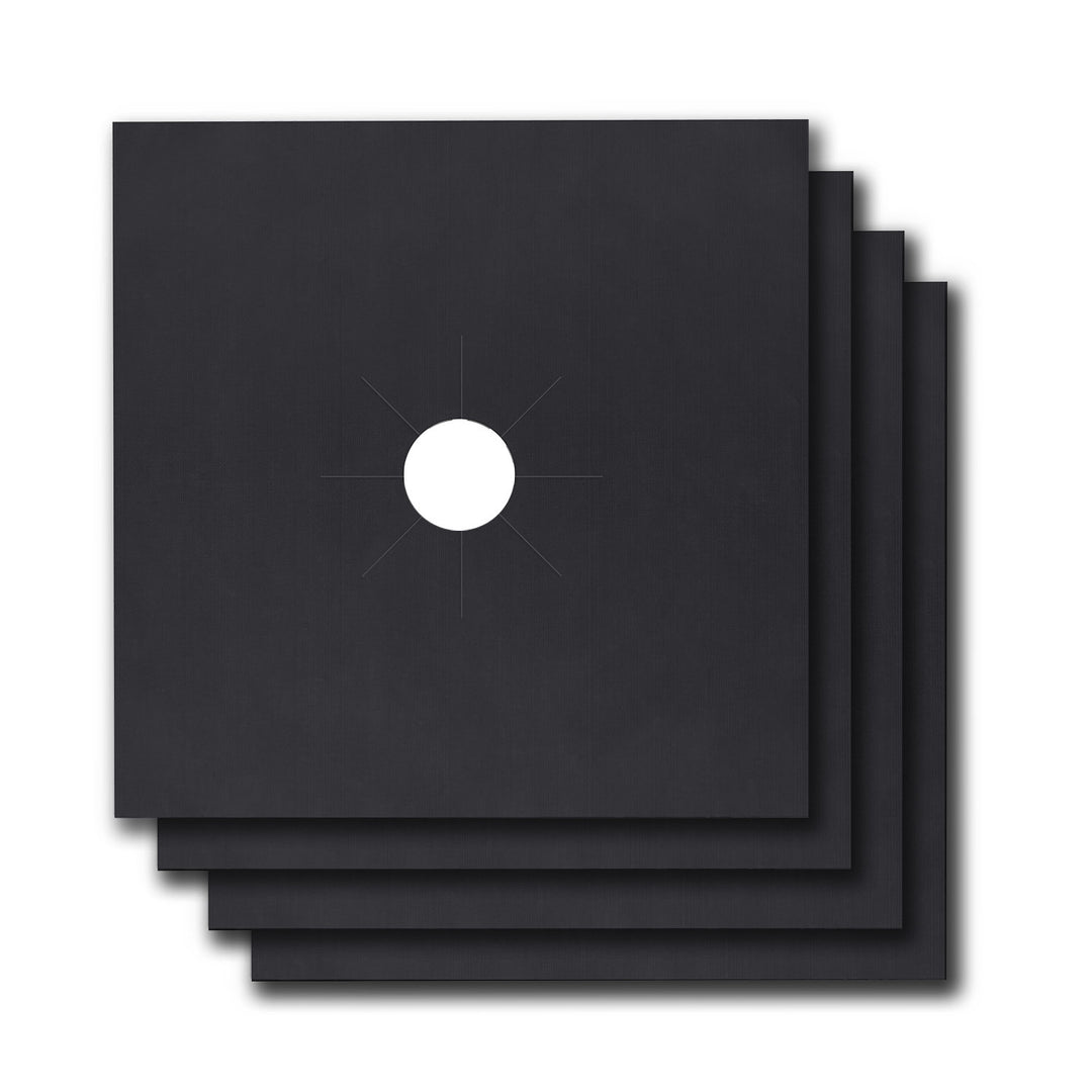 4-Pack Reusable Non-Stick Stovetop Burner Liners - Heat-Resistant Protector for Gas Stoves