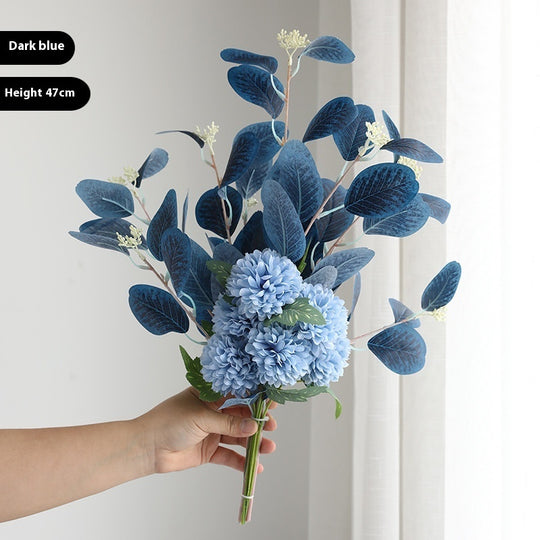 Vibrant Eucalyptus & Chrysanthemum Artificial Flower Bouquet - Home Decor Essentials