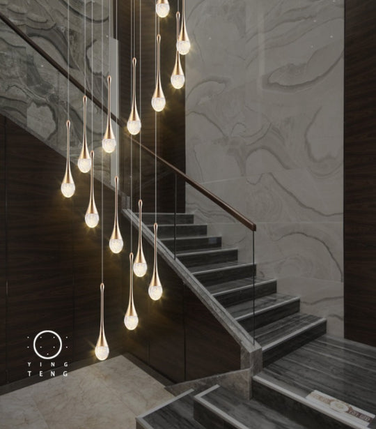 Aurora 8-Light Modern Staircase Chandelier - Minimalist Elegance