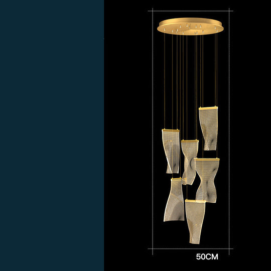 Elegant Duplex Building Chandelier: Simple, Modern Nordic Design with Light Luxury Appeal